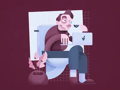 Safe working place digital art flat illustration illustration modern