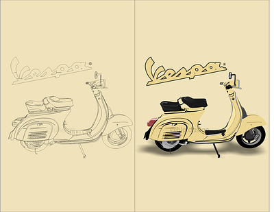 vespa pts design icon illustration vector vespa