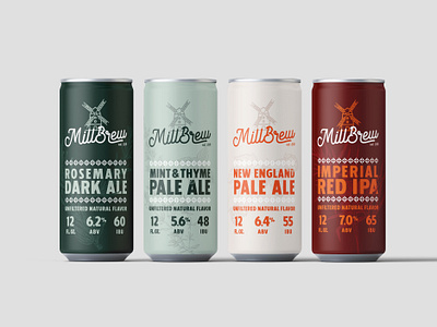 MillBrew Beer Cans Design 3d beer beer branding beer can beer label bottle label brand identity branding design illustration logo logo design packaging packaging design photoshop