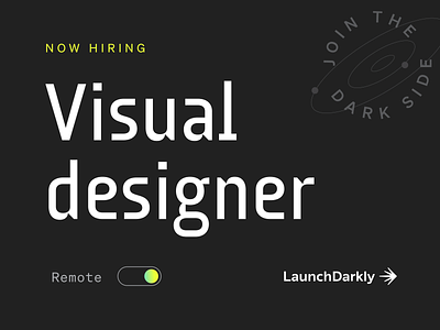 We're Hiring career designer hiring job tech job visual designer
