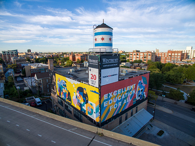 Teach For America – Chicago Mural abstract billboard college education geometric illustration mural students