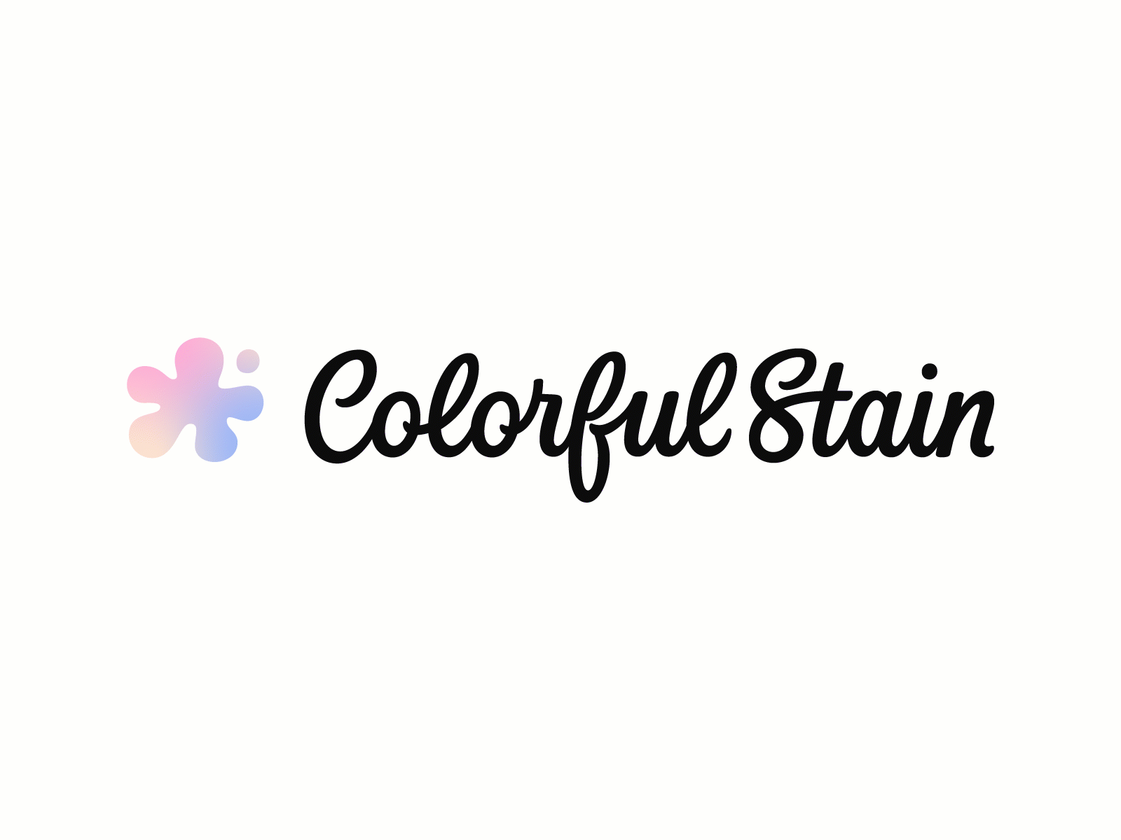 Colorful Stain Custom Logotype brand branding calligraphy custom design hand lettering handlettered handlettering identity lettering logo logotype script type typeface typography vector wordmark