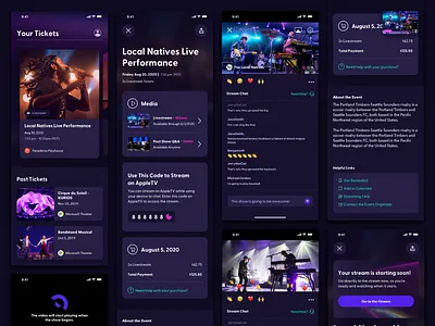 Stellar Tickets iOS mobile preview chat events ios live chat livestream mobile product stream ui