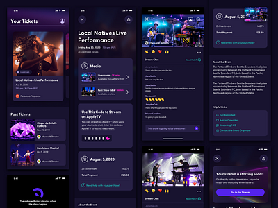 Stellar Tickets iOS mobile preview chat events ios live chat livestream mobile product stream ui