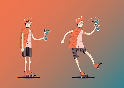 Time for Summertime 2d art character design illustration pattern skate summer