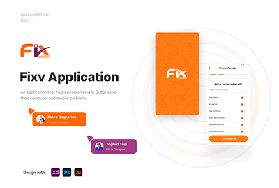 FIXV Application app casestudy figma fixv productdesign repair ui ux xd