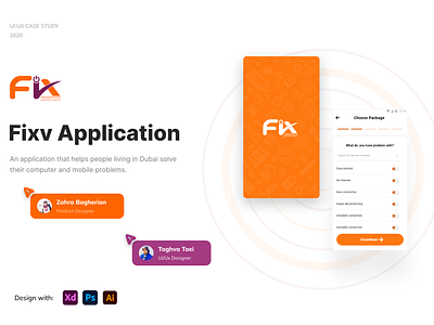 FIXV Application app casestudy figma fixv productdesign repair ui ux xd