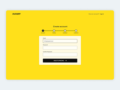 AskWST | Checkout Flow app branding checkout checkout page minimal typography ui ux website yellow