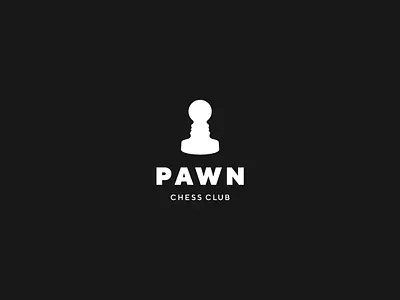 PAWN chess club faces logo negative space pawn rivals