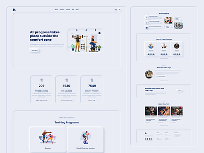 Neumorphism Style Fitness Website Template agency branding fitness graphic design illustration ui ux ux design web template web ui website