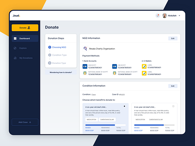 Joud - Donation Process charity clean design donate donation interface ui ux website