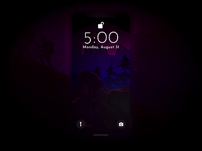 Rise and Shine! Mobile Lock Screen Concept adobe xd alarm animation auto animate lock screen rise and shine sunset ui design