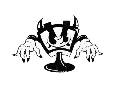 Evil Screen activism cartoon clean computer demon devil disney fangs gloves illustration monitor old old cartoon scream screen screen simple statement technology vintage