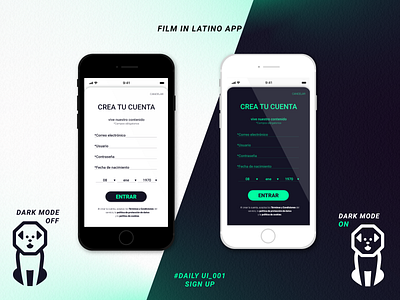 Daily UI challenge FilminLatino app dailyui dailyui 001 dailyuichallenge latin america ui