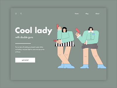 Cool lady design illustration ui web