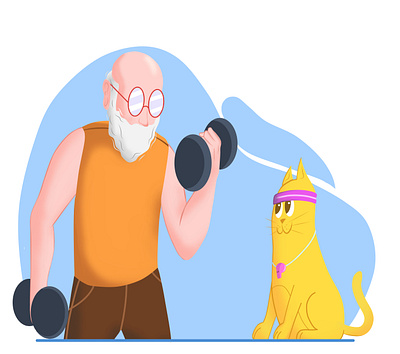 Training with my feline friend illustration