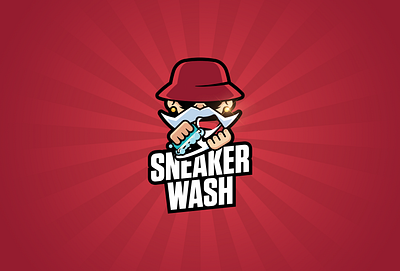 Sneaker Wash cleaning illustration logo mascot logo mastcot service sneaker sneaker clean sneakers sneakers logo