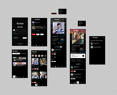 thinkzr redesign concept (dark theme) app design dark theme mobile redesign redesign concept socialmedia thinkzr ui