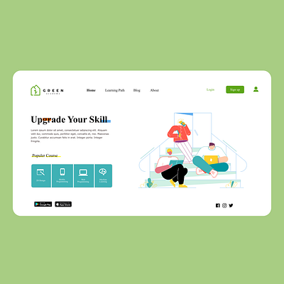 Land Page green academy animation design illustration ui ux vector web