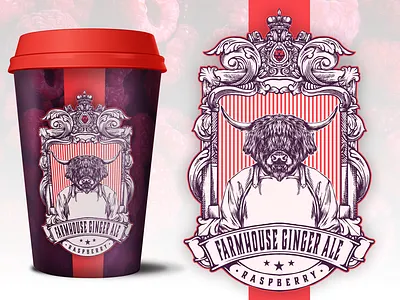 Farm house ginger ale brand branding designs esports fire flame logo skull typography vector