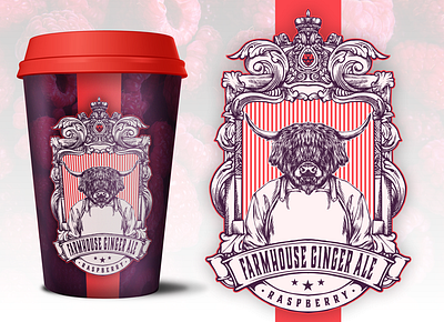Farm house ginger ale brand branding designs esports fire flame logo skull typography vector