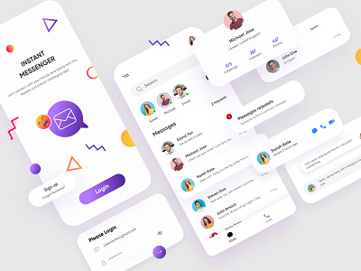 Messanger Mobile Application-UX/UI Design adobe xd branding chatbox clean concept creative design 2020 dubai designer illustration illustrations inbox messages messanger minimal mobile mobile app mobile ui productdesign typography webdesign