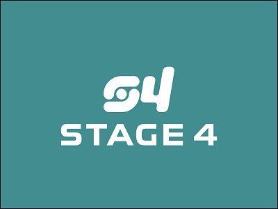 Stage 4 4 cyan darkcyan design logo logodesign monogram number 4 s4