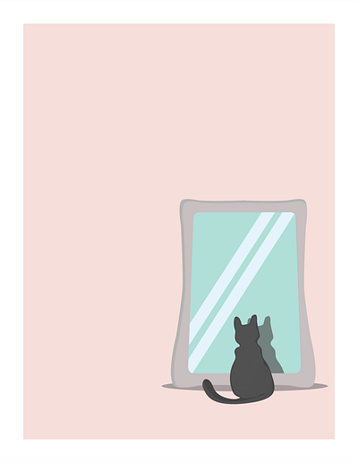 CopyCat animal art animal illustration artwork cat design digital art icon illustration illustrator minimal mirrors vector