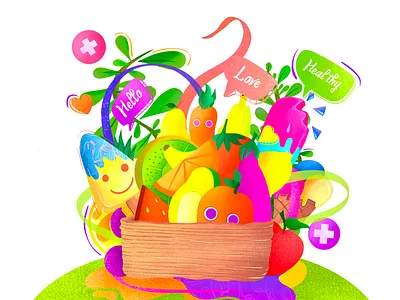 Bunch of Fruit Artwork Illustration 2dart adobe illustrator affinitydesigner art artist avocado design fruit fruit illustration fruit logo fruits fruits and vegetables online gradient color icecream illustration ilustrator ui uidesign vector