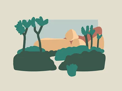 Joshua Tree color color study design digital drawing illustration inspiration joshua tree jtree national park organic plants