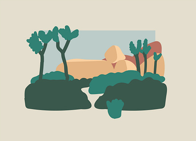 Joshua Tree color color study design digital drawing illustration inspiration joshua tree jtree national park organic plants