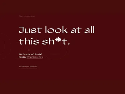 2020 is sh*t animation brown clean cleanmock cursor design interaction interaction design modern motion motion design shit shitty simple type typography ui user interface webdesign website