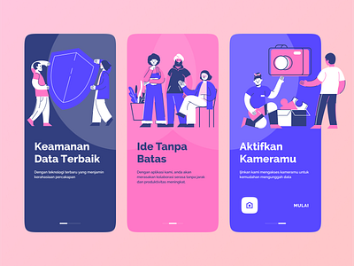 onboarding sebuah aplikasi app character collaboration hero illustration mobile onboard onboarding onboarding screen splash screen ui vector walkthrough