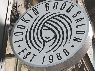 Branding :: Lookin’ Good Hair Salon design hair hair salon haircut hairdresser hairstyle icon line logo salon