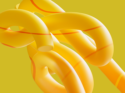 Noodle 3d abstract c4d cinema4d illustration redshift yellow