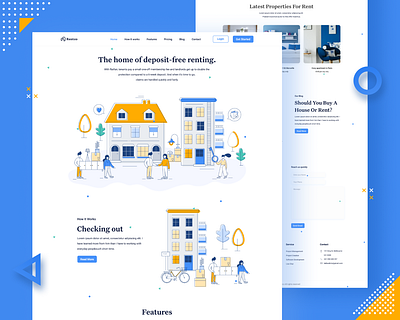 House Rental Dribbble animate animation clean dribbble house rent landing page animation landingpage minimal design rentco ui design ui ux