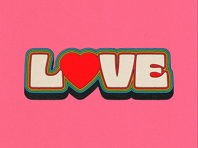 Love – Apparel Design 1970s 70s bold bright funky graphic design graphic designer hippy love rainbow retro retro typography typography vintage vintage typography