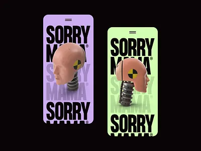 SorryMama®️ brand graphics brand branding clean crash design doll dummy fluor mama sorry