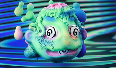 crazy eyes 3d c4d illustration