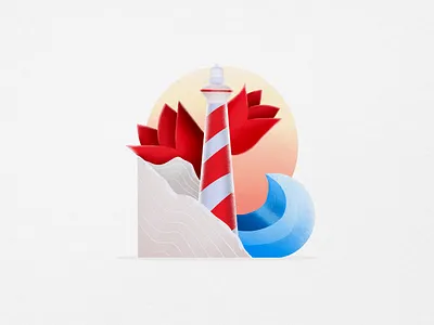 Lighthouse 2d abstract adobe adobe illustration adobe photoshop art artwork clean colorful design designer digital art drawing flat graphic design illustration minimal modern simple vector