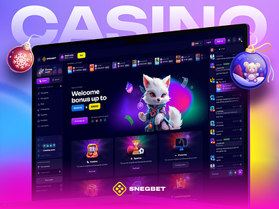 SnegBet Casino bet casino casino banner casino design casino platform casino ui casino ui ux crypto casino gambling design gambling ui gaming ui igaming in house games lucky spin modern casino new casino online casino probably fair slots social casino