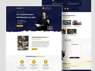 High-Converting Personal Injury Law Firm Landing Page | UX & Web attorneywebsite branding conversionoptimization designshowcase landingpage leadgeneration legalservices legalwebsite personalinjury responsivedesign trustbuilding ui uidesign uiux uxdesign webdesign