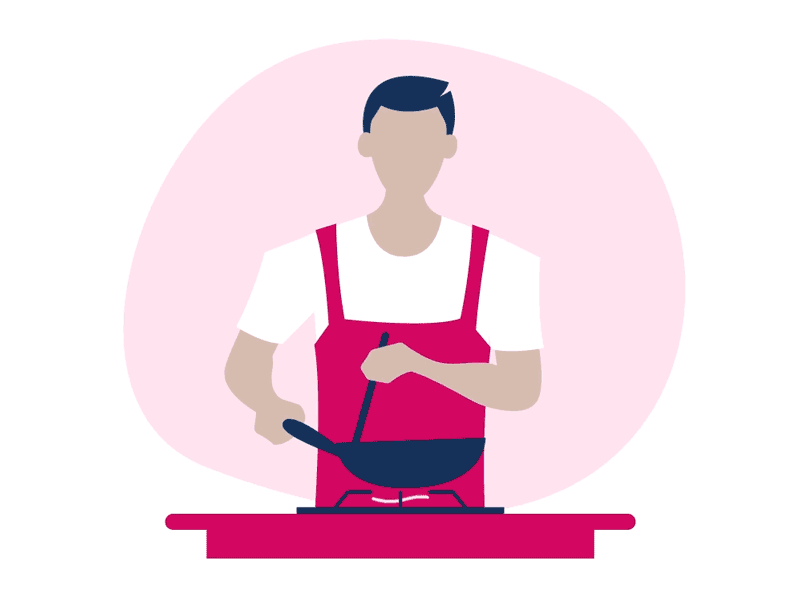 Foodpanda Cooking Animation animation cooking navy blue pink red