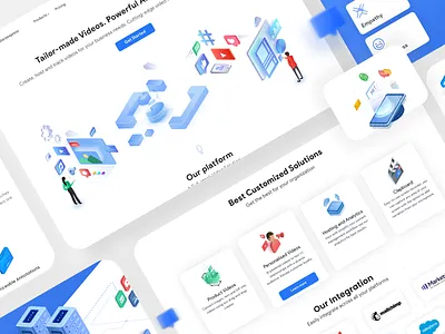 Online video maker- Isometric website design design graphic design illustrations isometric art isometric design isometric illustration isometry landingpage neat ui user interface design ux visual design webdesign