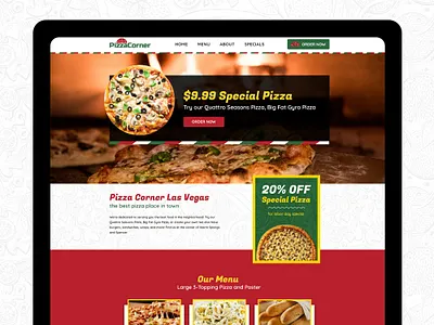 Pizza Corner Website Design pizza web website website concept