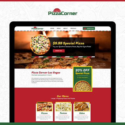 Pizza Corner Website Design pizza web website website concept