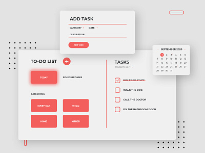 ToDo List UI Design - Daily UI 042 adobe photoshop daily ui dailyui dailyuichallenge design minimalistic modern tasks todo list ui web design webdesign