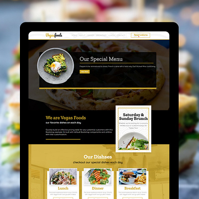 Restaurant Website Re-Design design interface responsive restaurant retro user interface design website