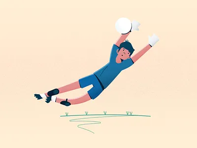 Goal Keeper digital illustration football footballer footie illustration sport sport illustration sports design vector