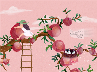 The peaches are ripe design flat illustration illustrator website